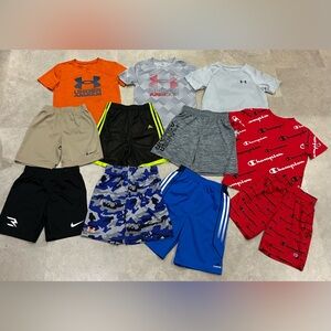 Boys NIKE/UNDER ARMOUR/ADIDAS/CHAMPION Athletic Shorts & Shirts Summer Lot, sz 7